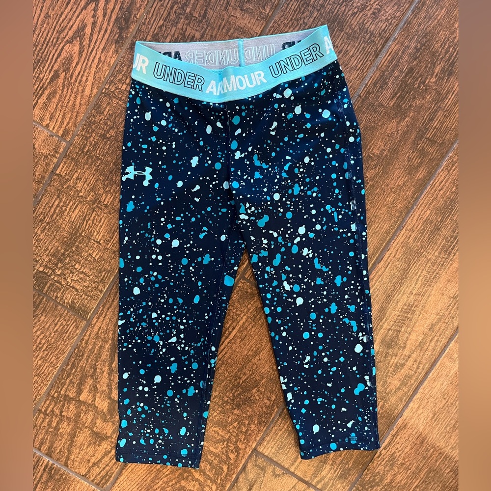 Blue paint splatter leggings GIRL